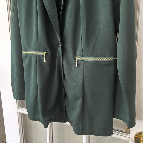 NEW / Genhoo Dark Green Blazer Jacket Coat - Picture 3 of 3